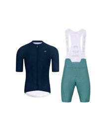 HOLOKOLO Kurzarm Radtrikot und Shorts - AEROLITE - Blau